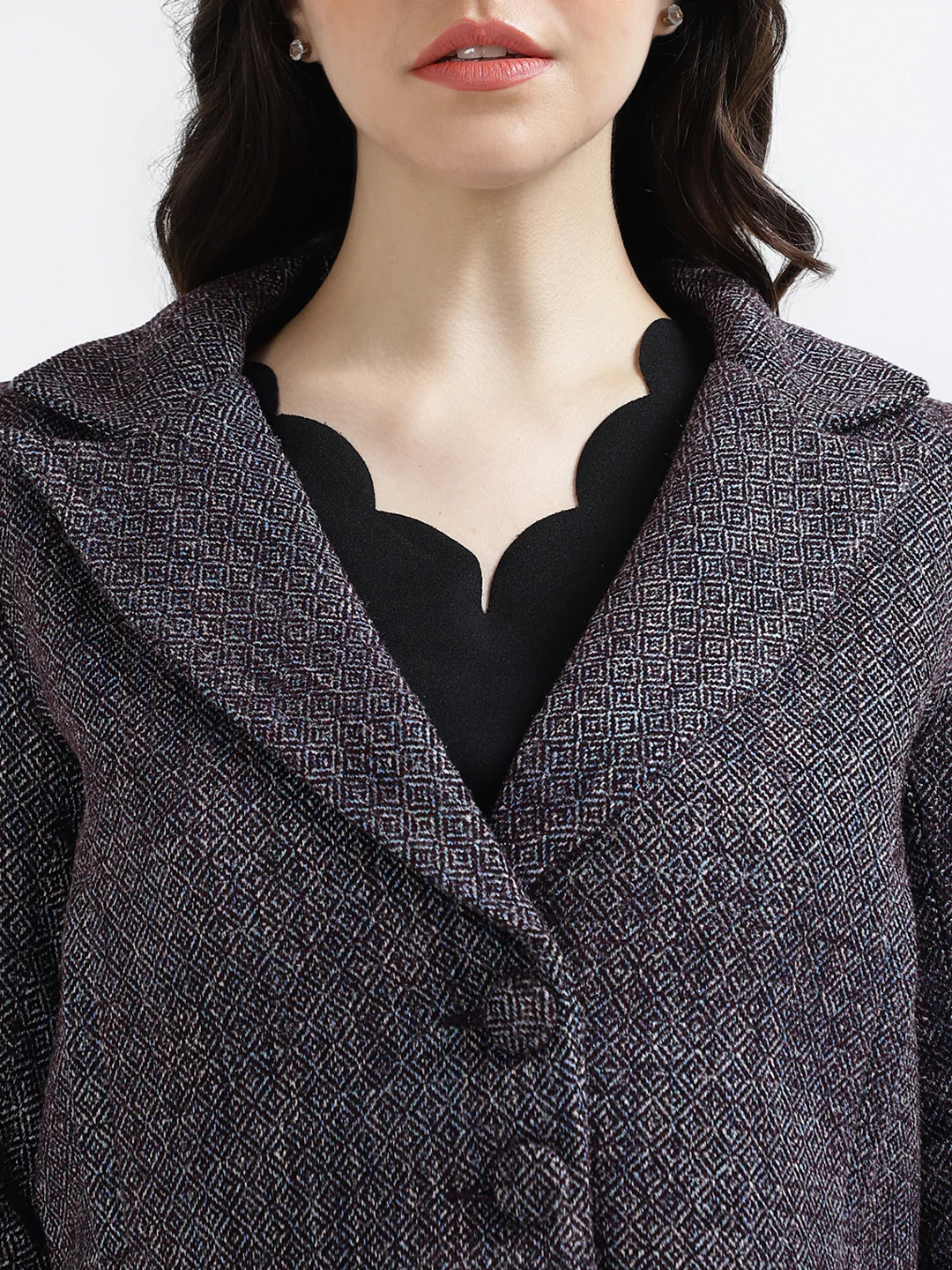 Centre Stage Women Solid Notched Lapel Full Sleeves Blazer - Image 6