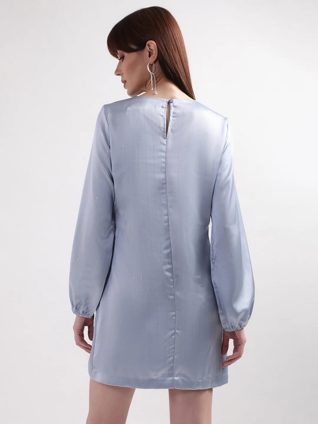 Centre Stage Women Teal Solid Collar Dress - Image 2