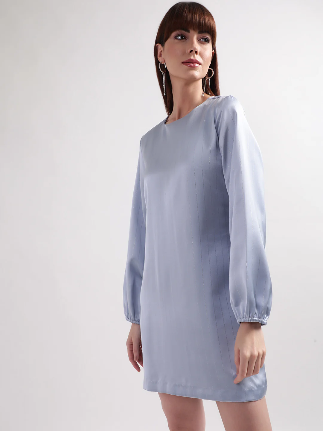Centre Stage Women Teal Solid Collar Dress - Image 3