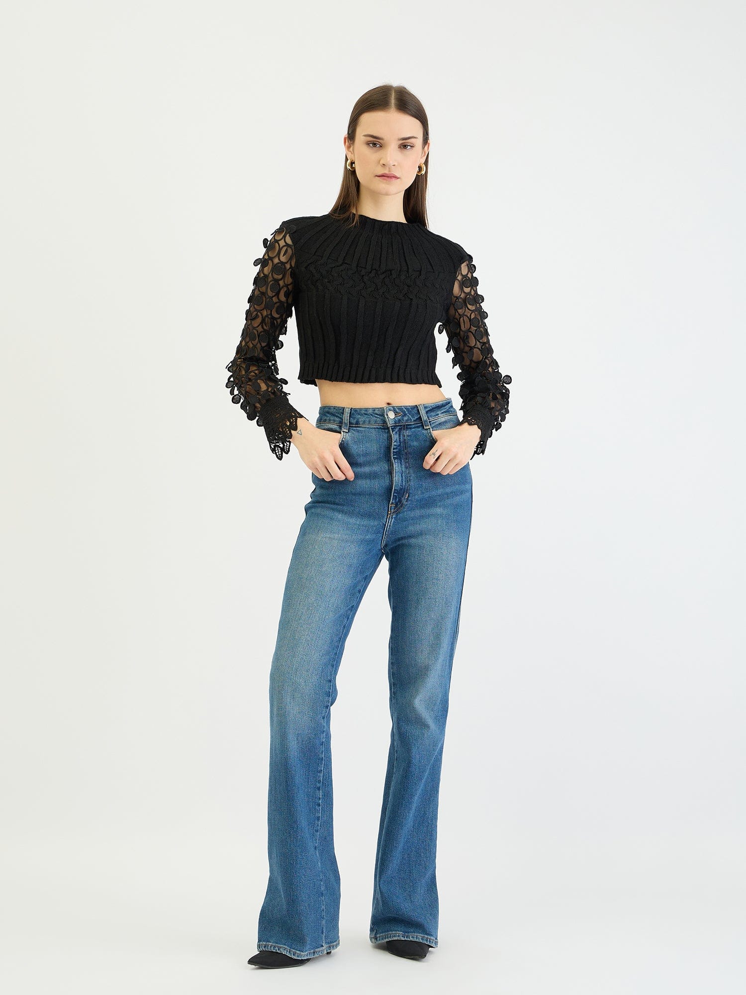 Centrestage Women Black Sweater - Image 2