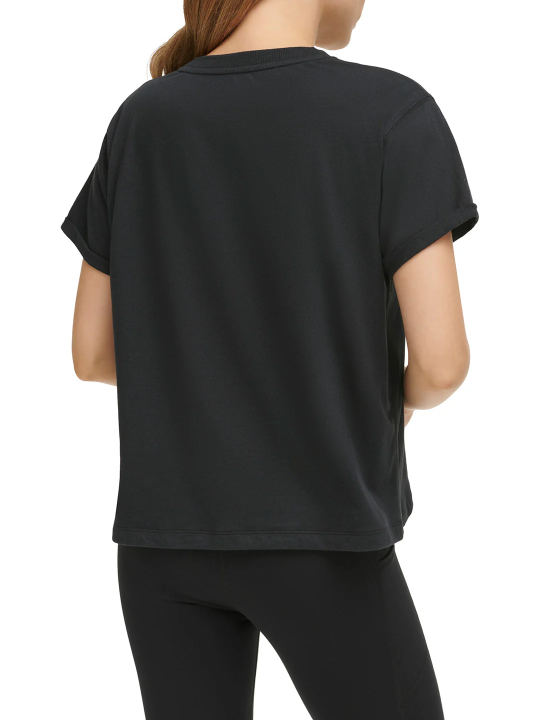 DKNY Women Black Printed Round Neck Short Sleeves Tshirt - Image 3