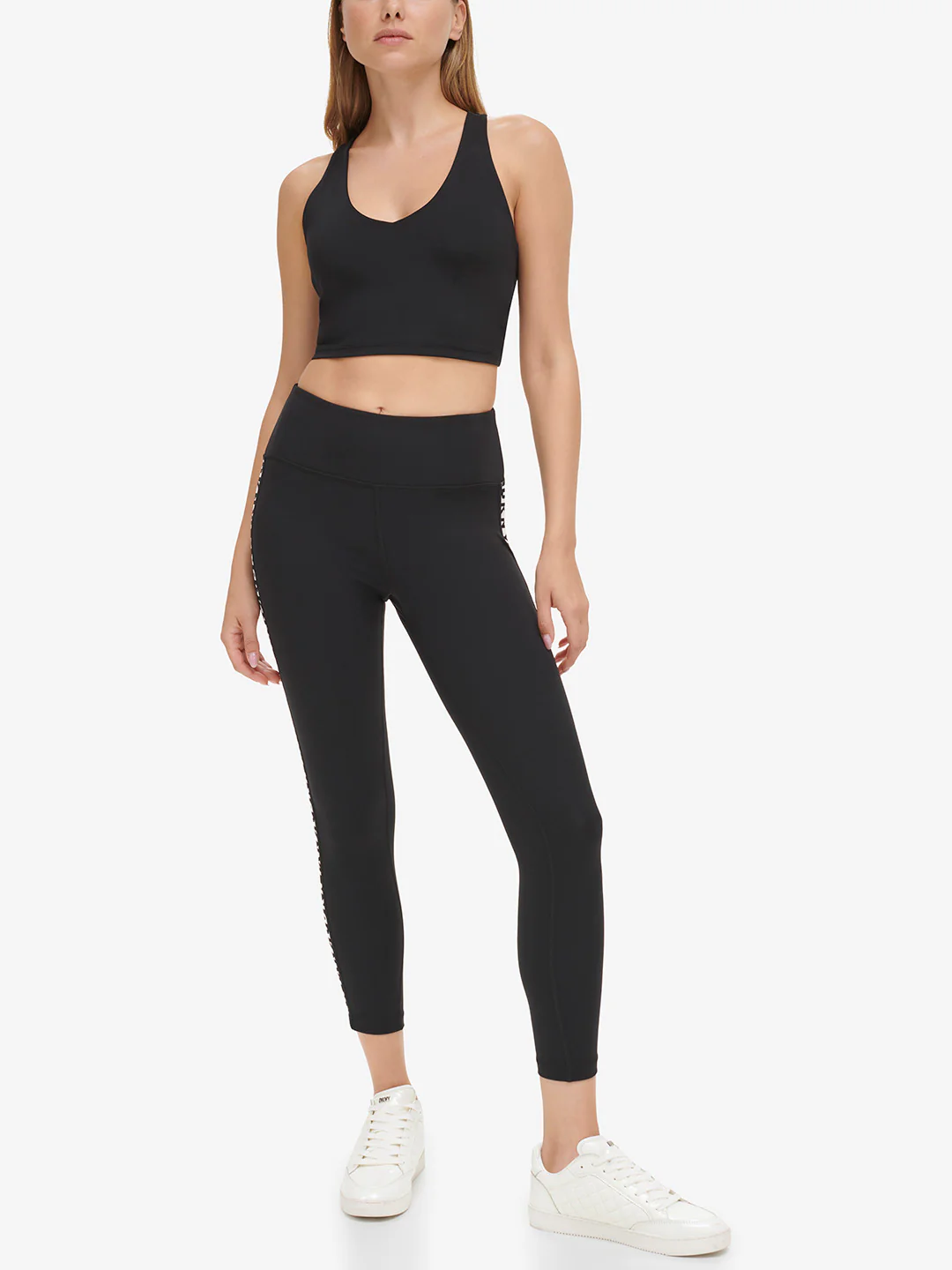 DKNY Women Black Solid Fitted Leggings - Image 4