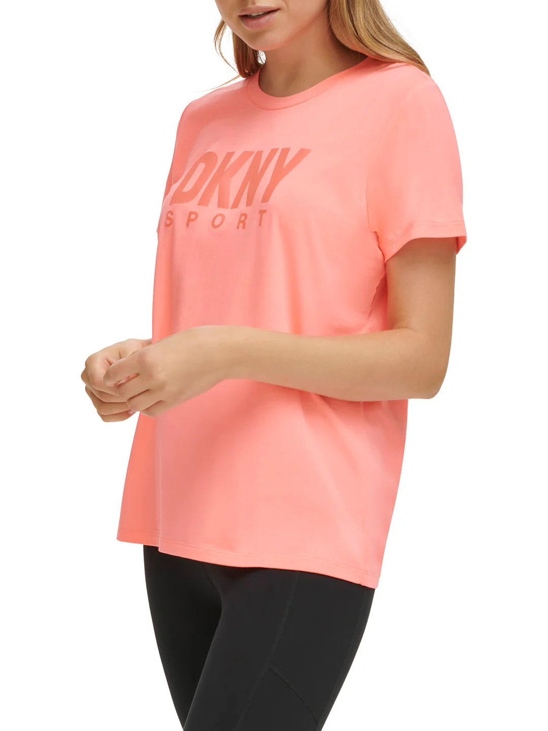 DKNY Women Pink Printed Round Neck Short Sleeves Tshirt - Image 2