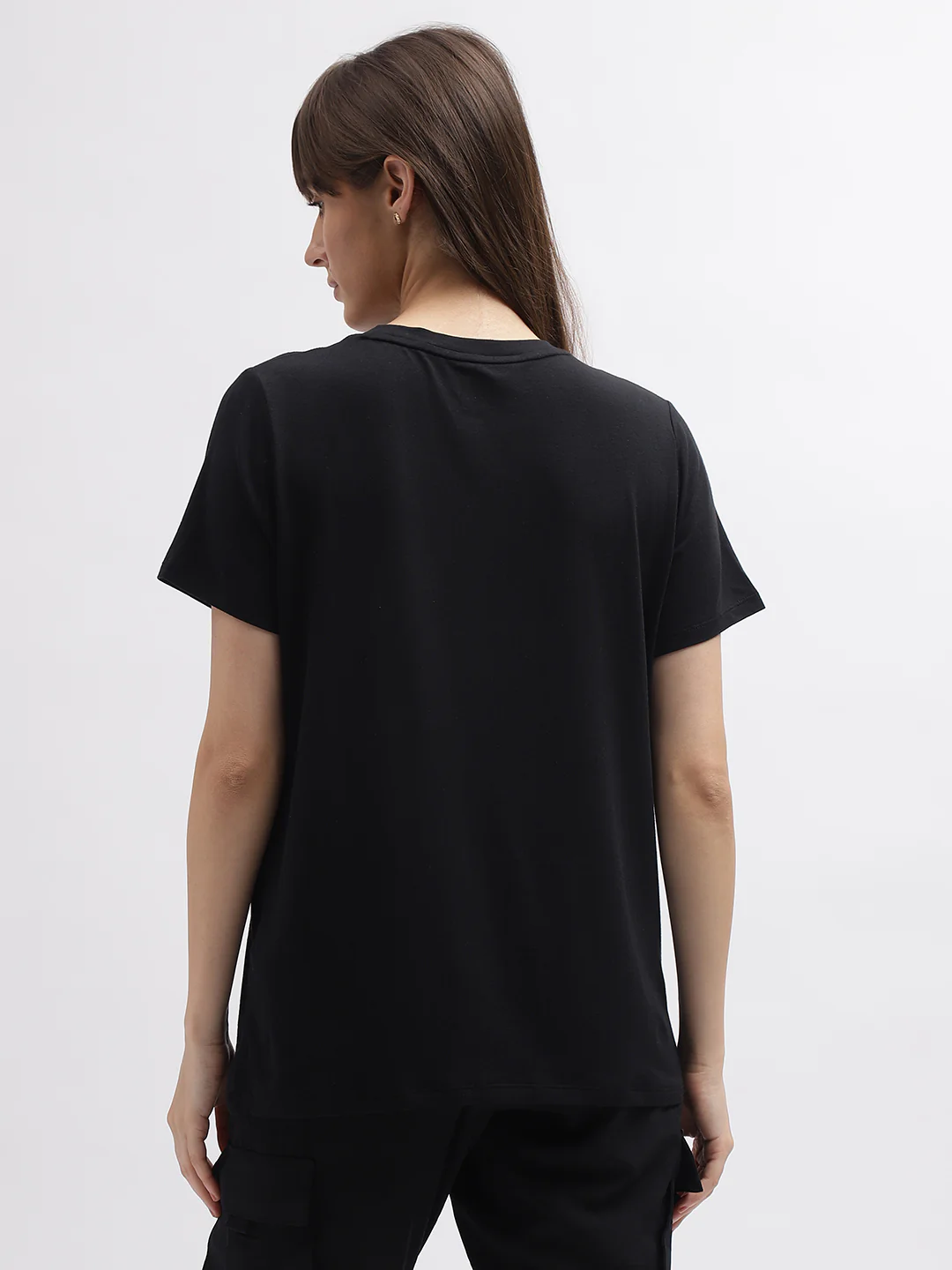 Dkny Women Black Printed Round Neck Short Sleeves Tshirt - Image 2