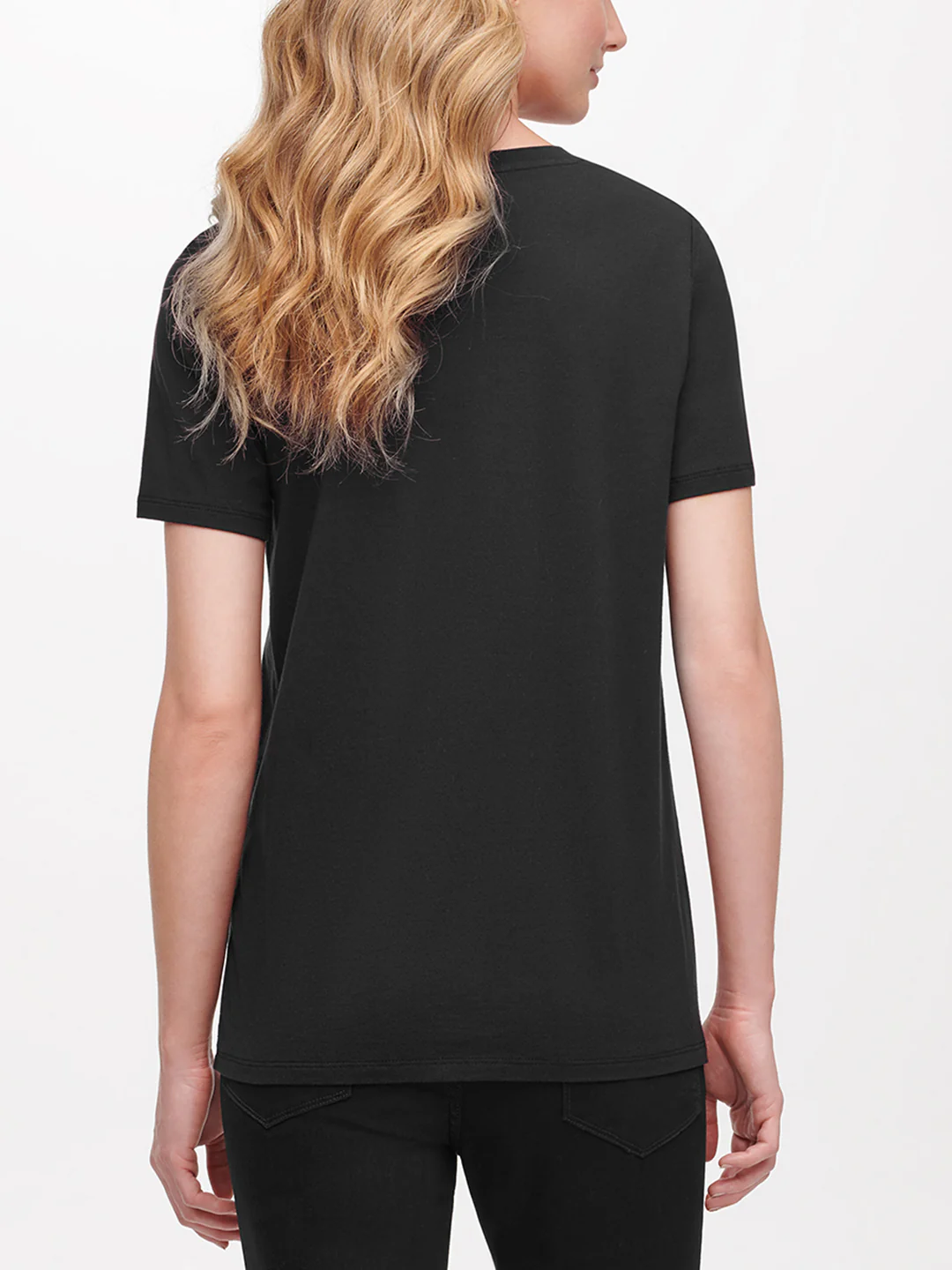 DKNY Women Black Printed Round Neck Short Sleeves Tshirt - Image 4