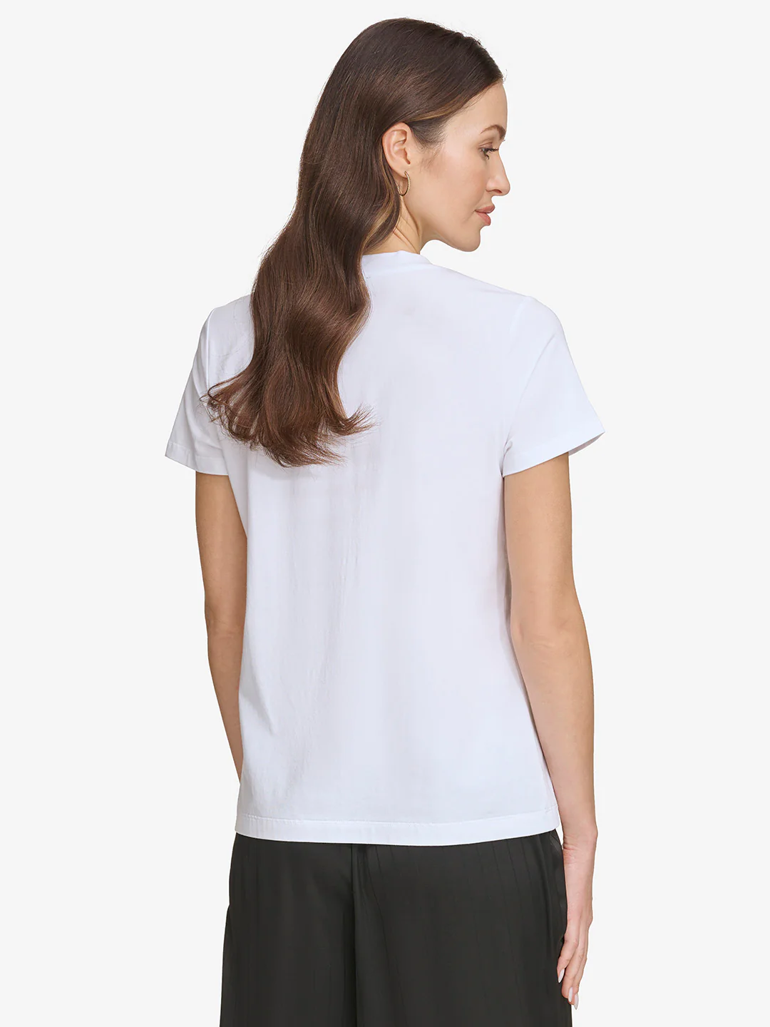 DKNY Women White Printed Round Neck Short Sleeves Tshirt - Image 2