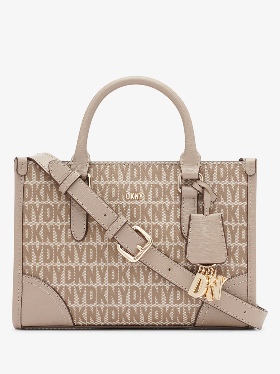DKNY Women Beige Printed Handbags