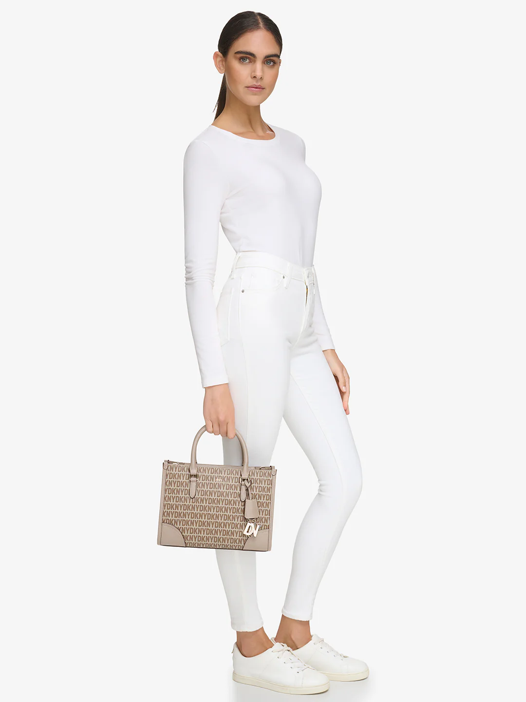 DKNY Women Beige Printed Handbags - Image 5