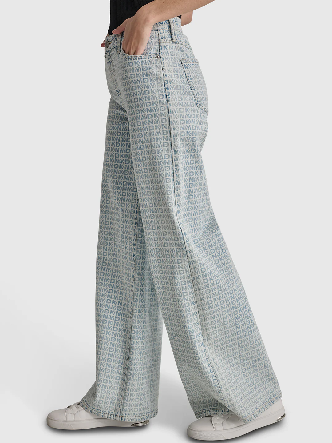 Dkny Women Blue Printed Slim Straight Fit Low-Rise Jeans - Image 2