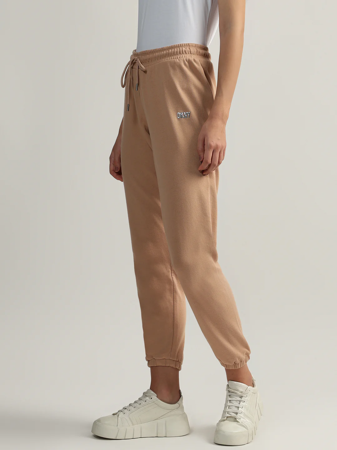 DKNY Women Brown Solid Mid-Rise Jogger Fit Sweatpant - Image 2