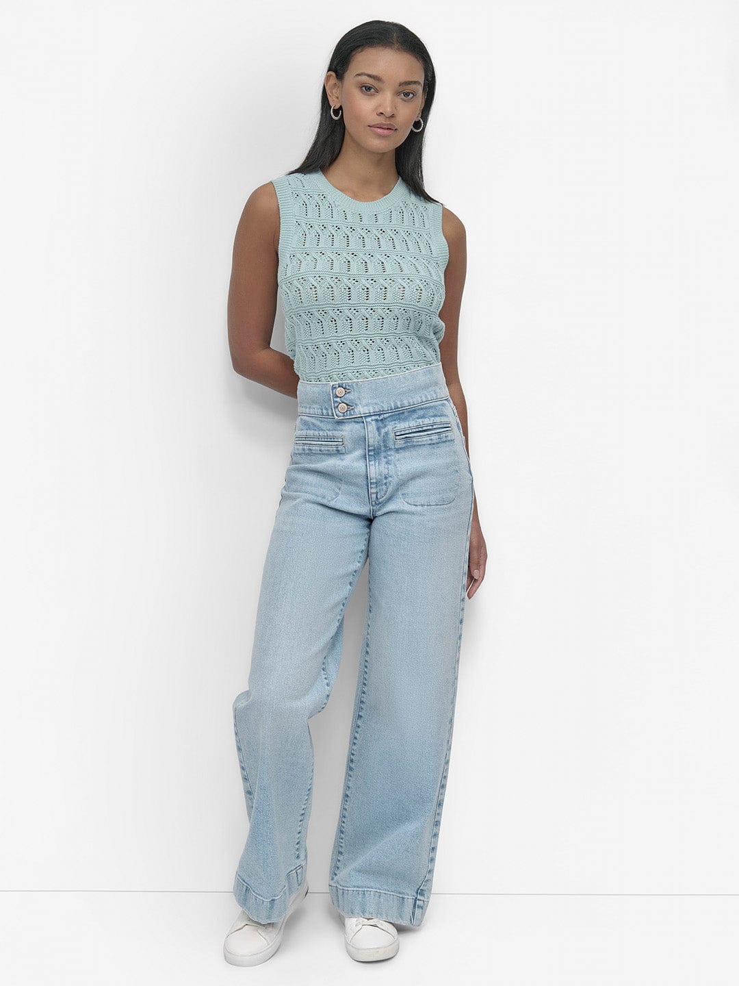 DKNY Women Blue Oversized Fit Washed Jeans - Image 4