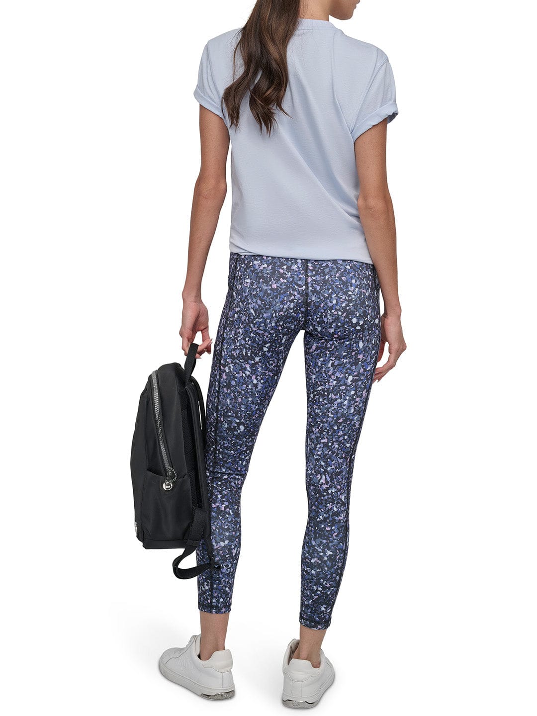 DKNY Women Blue Solid Round Neck Tshirt - Image 5