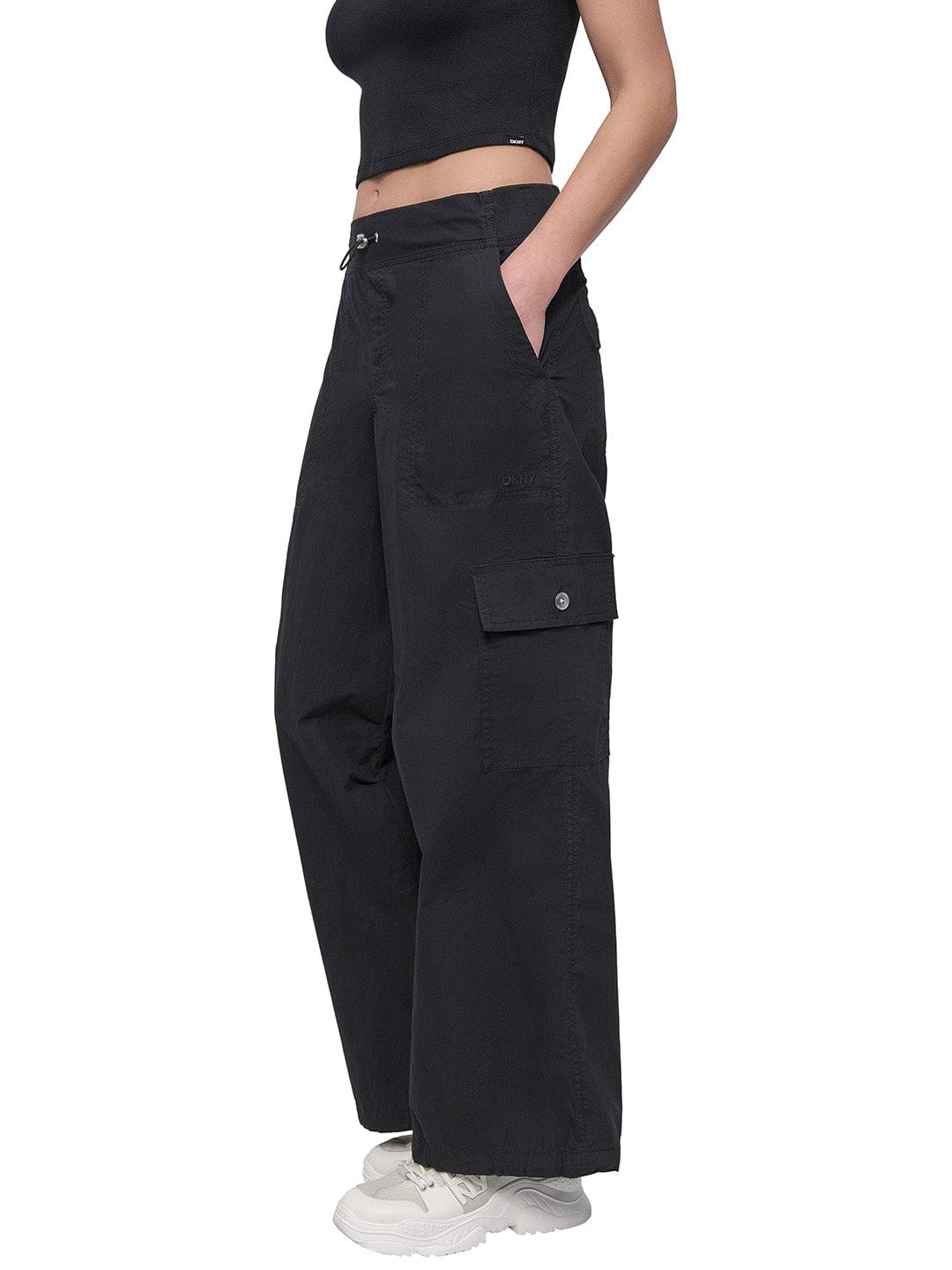 DKNY Women Black Oversized Fit Solid Trouser - Image 8