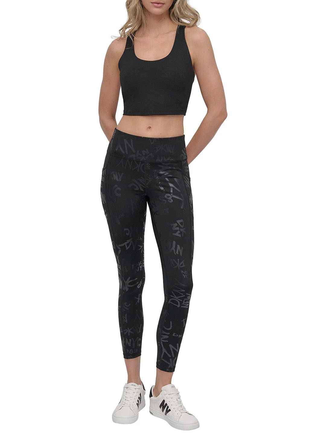 DKNY Women Black Skinny Fit Printed Leggings - Image 4