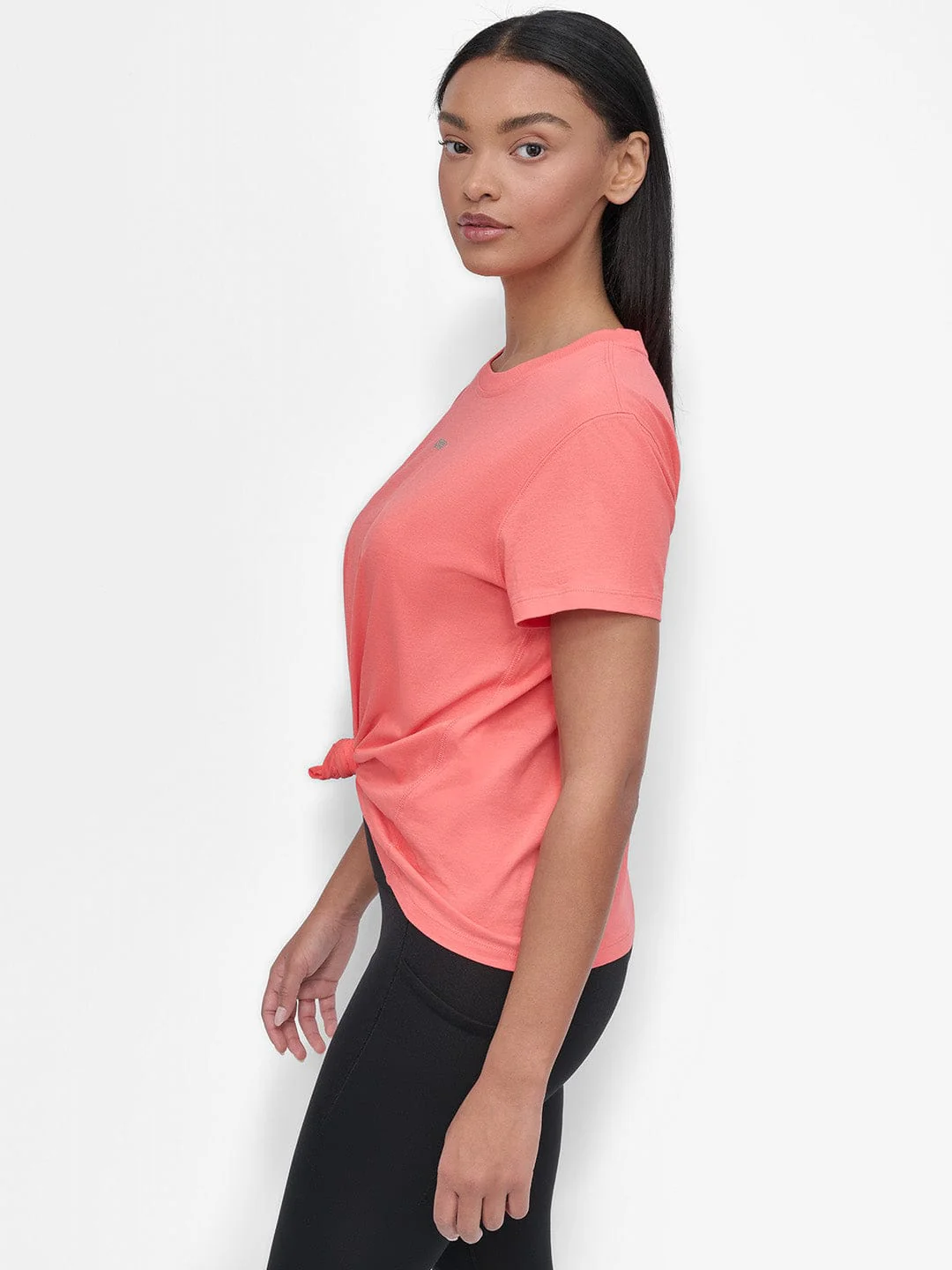DKNY Women Orange Solid Round Neck Tshirt - Image 7
