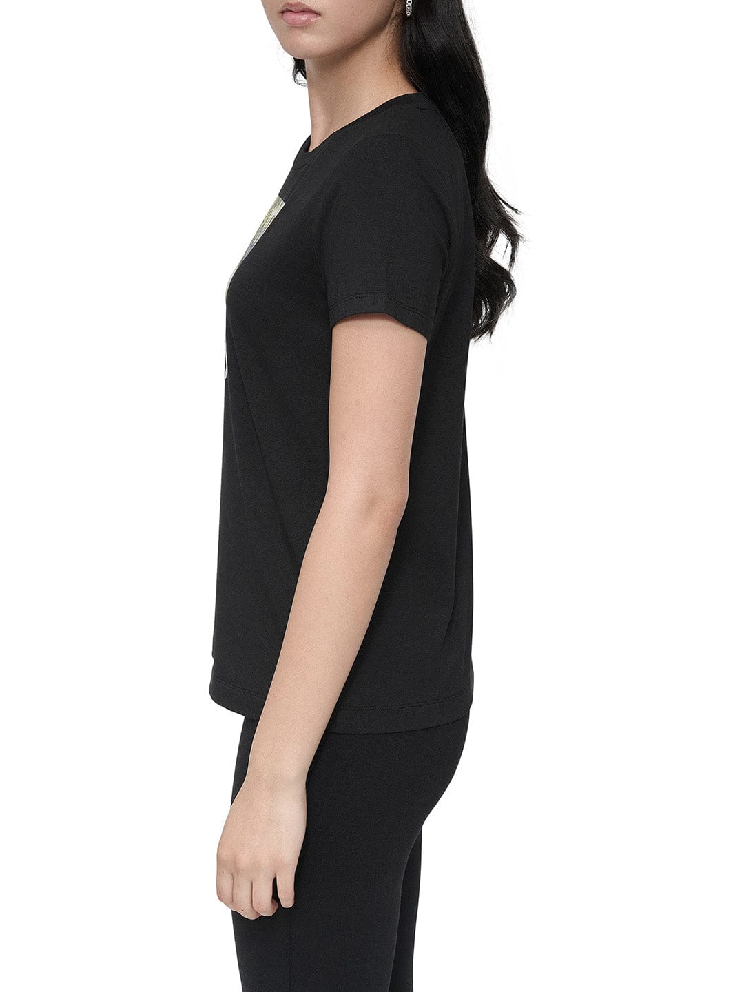 DKNY Women Black Placement Print Round Neck Tshirt - Image 5
