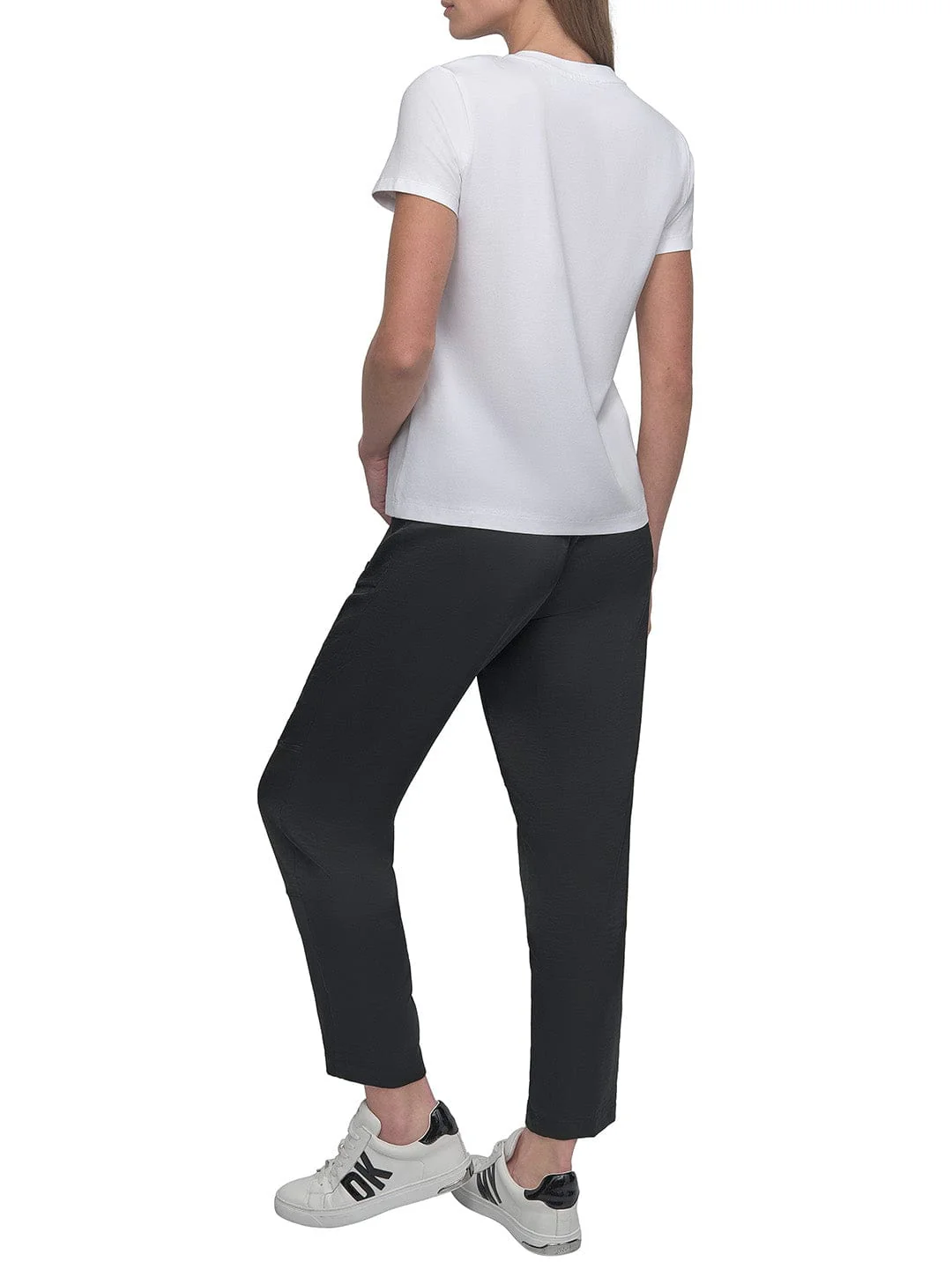 DKNY Women White Placement Print Round Neck Tshirt - Image 2