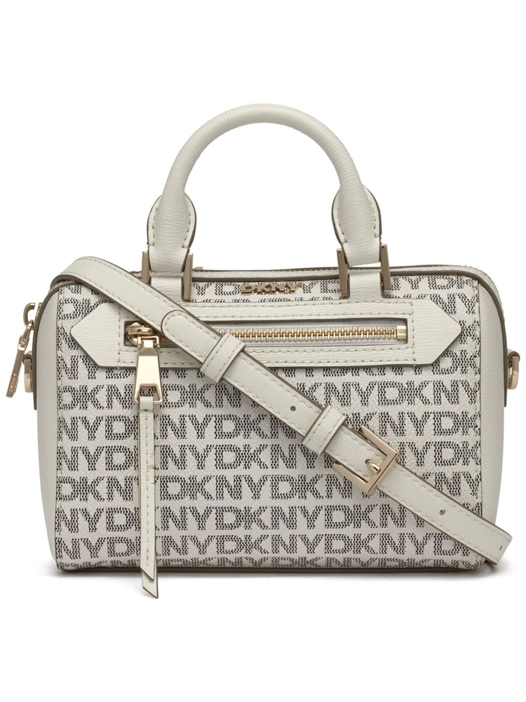 DKNY Women Cream Printed Shoulder Bags - Image 4