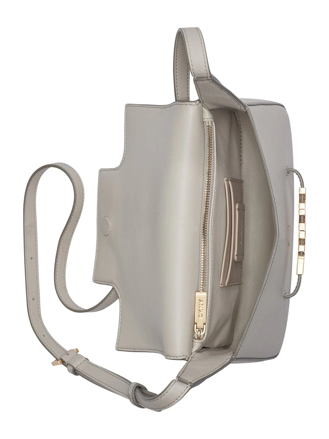 DKNY Women Beige Solid Crossbody Bags - Image 5