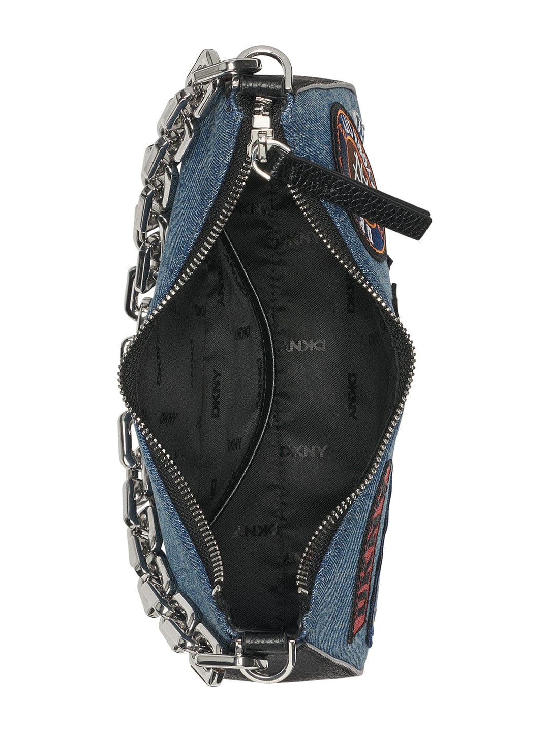 DKNY Women Blue Patch Work Crossbody Bags - Image 5