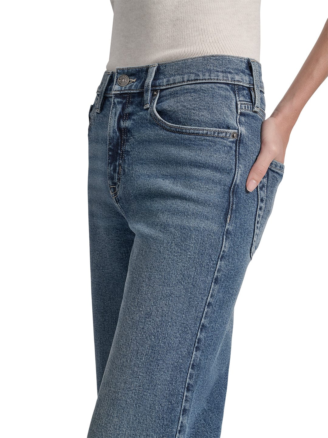 DKNY Women Blue Flared Washed Jeans - Image 2