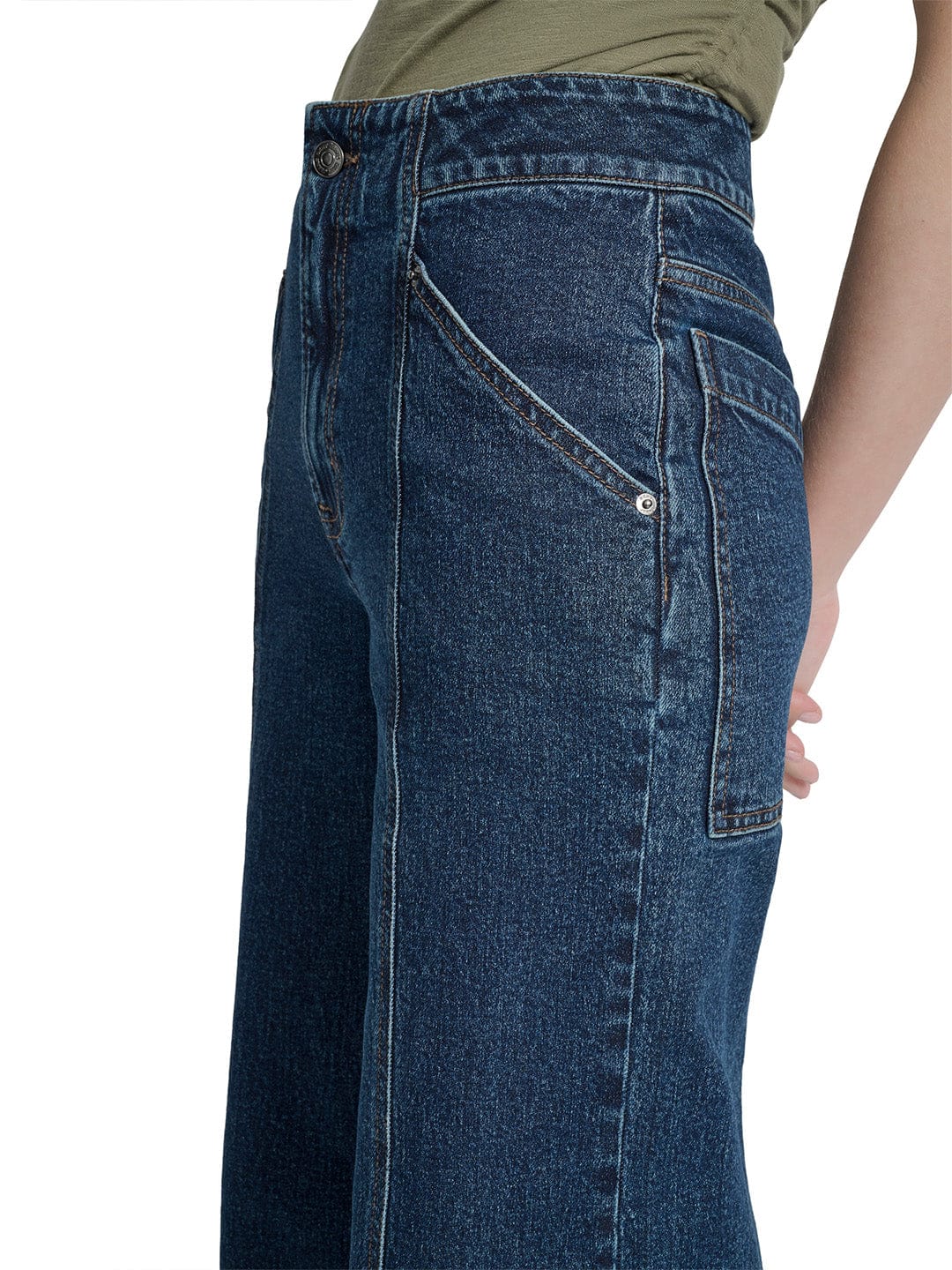 DKNY Women Blue Flared Washed Jeans - Image 2