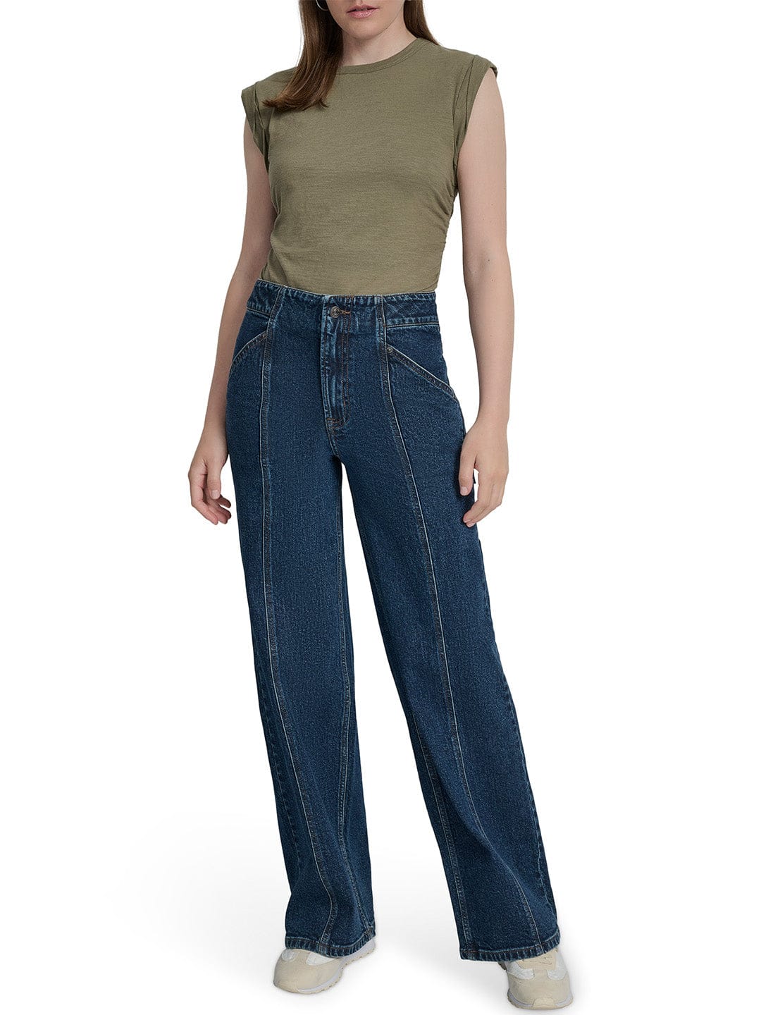 DKNY Women Blue Flared Washed Jeans - Image 5