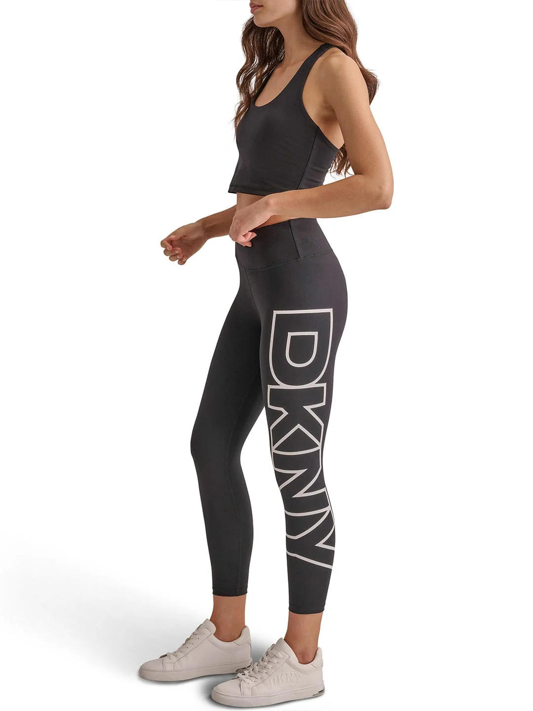 DKNY Women Black Skinny Fit Placement Print Leggings - Image 6