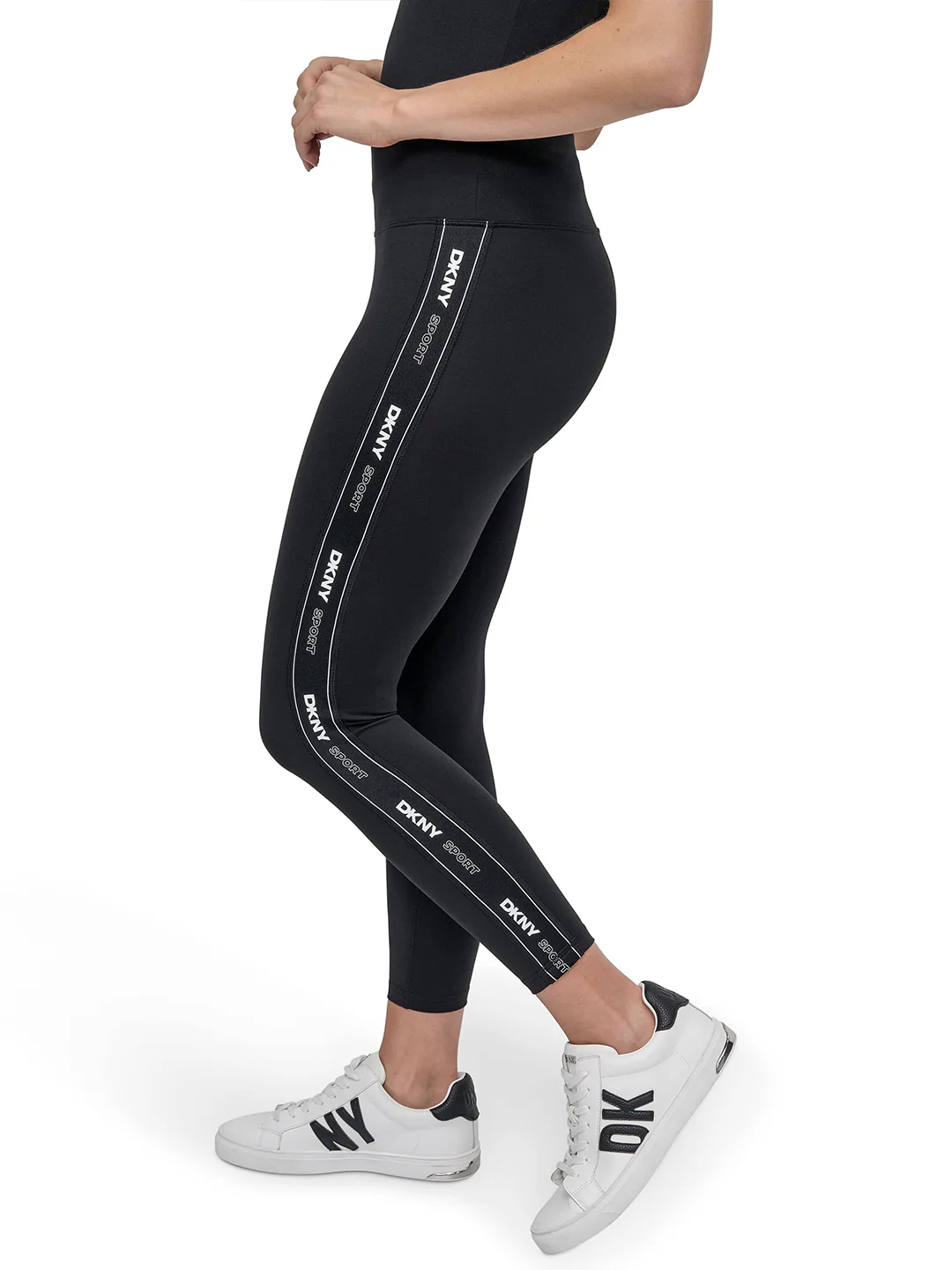 DKNY Womens Black Logo High Rise Legging - Image 5