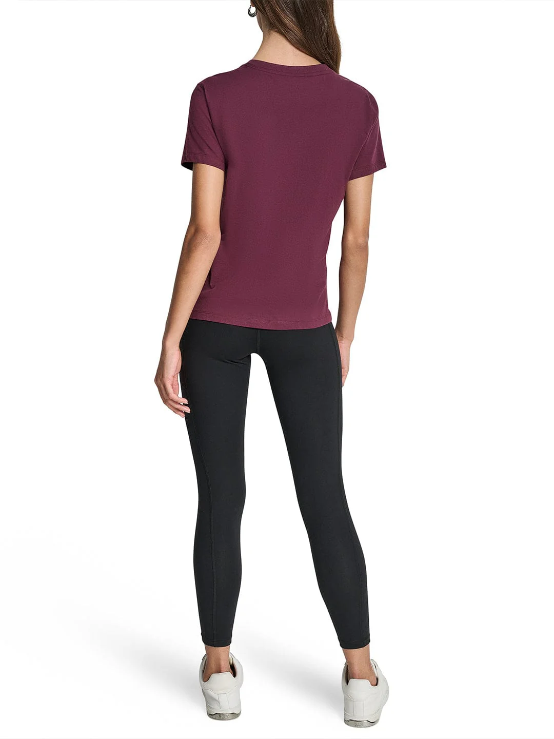 DKNY Women Red Solid Round Neck Tshirt - Image 4