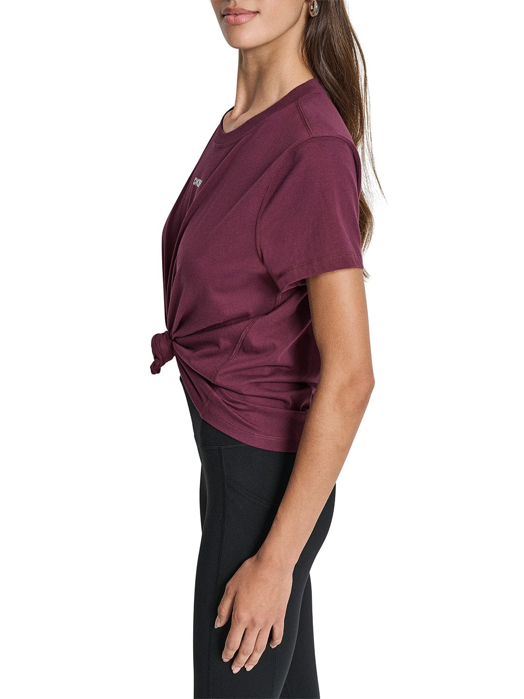 DKNY Women Red Solid Round Neck Tshirt - Image 5