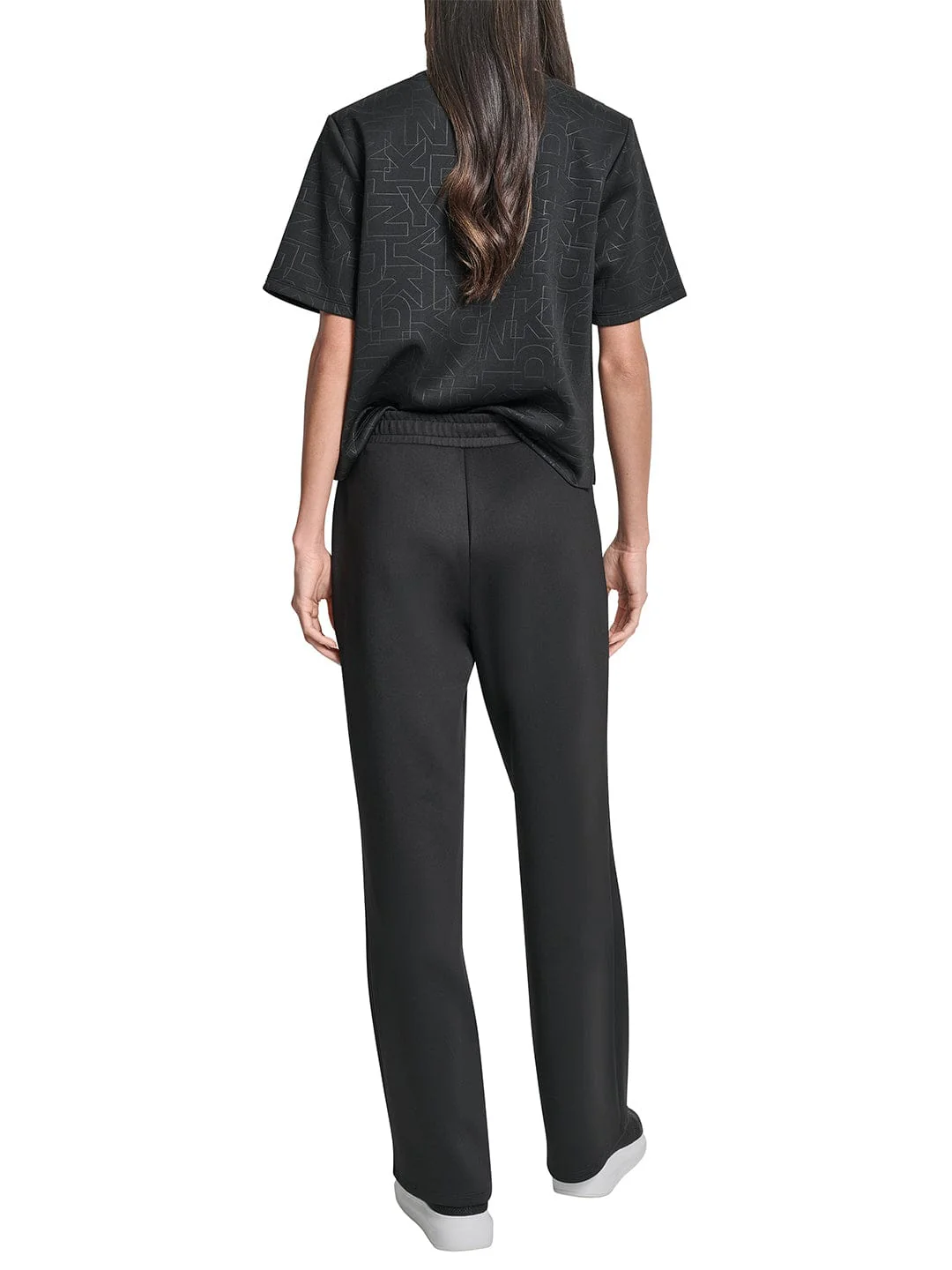 DKNY Women Black Straight Fit Solid Sweatpant - Image 3