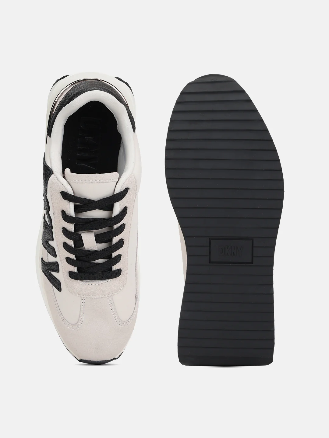 Dkny Women Grey Solid Round Toe Lace-Ups Sneakers - Image 3
