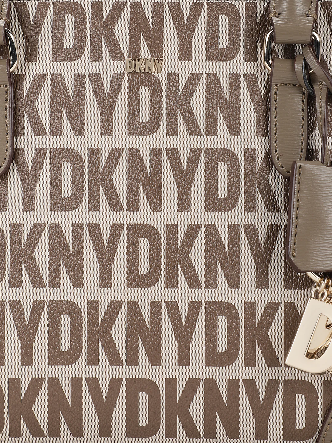 Dkny Women Beige Printed Shoulder Bags - Image 5
