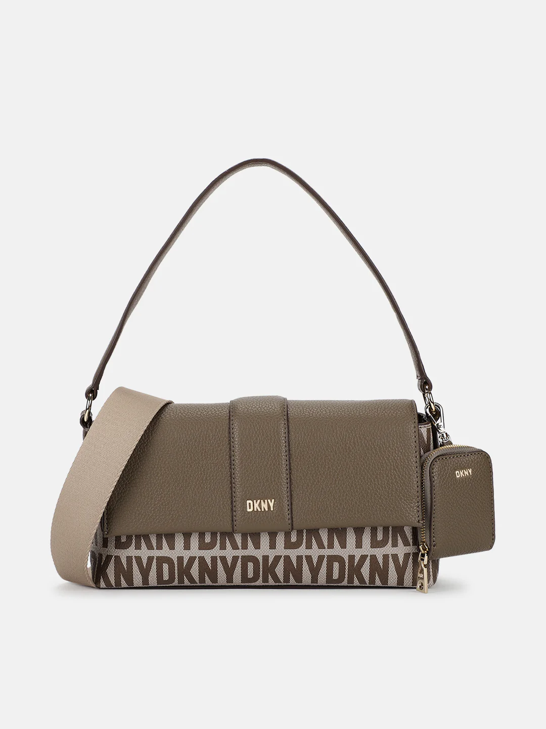 Dkny Women Beige Printed Crossbody Bags
