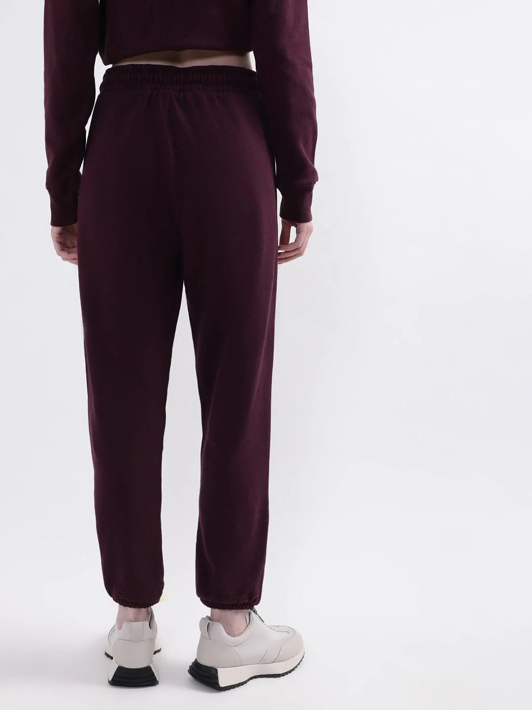DKNY Women Maroon Solid Regular Fit Sweatpant - Image 2