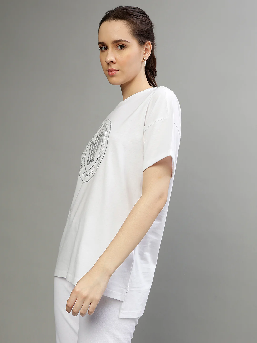 Dkny White Fashion Printed Regular Fit Tshirt - Image 3