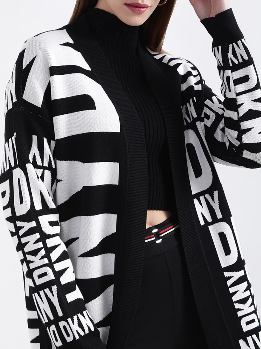 DKNY Women Black Sweater - Image 2