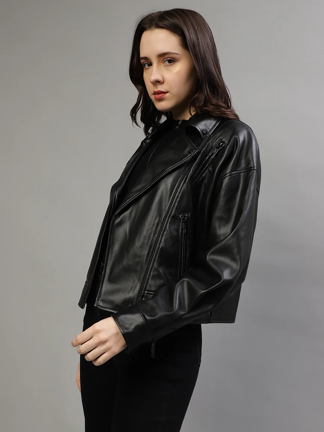 Dkny Women Solid Collar Neck Full Sleeves Jacket - Image 3