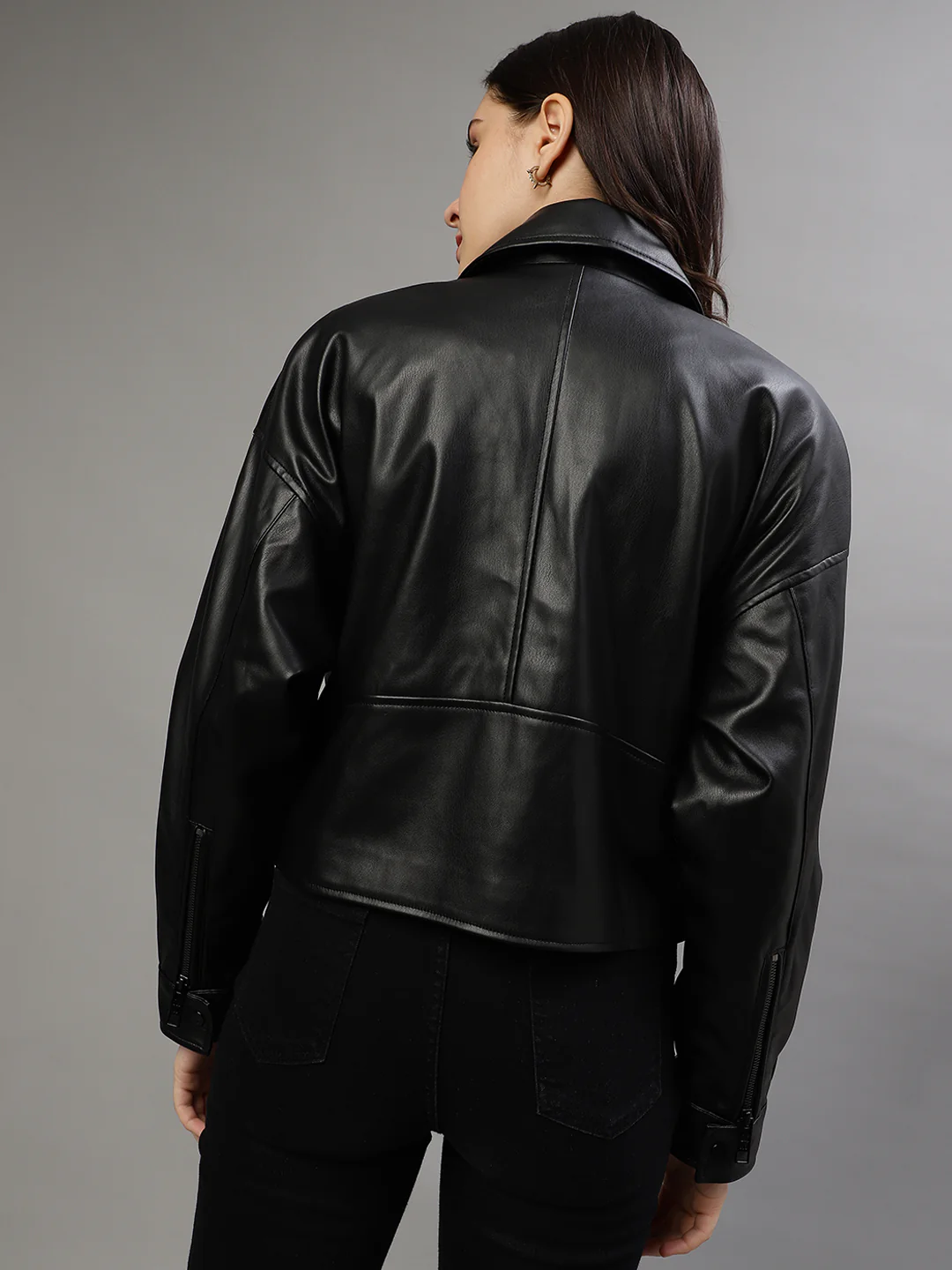 Dkny Women Solid Collar Neck Full Sleeves Jacket - Image 4