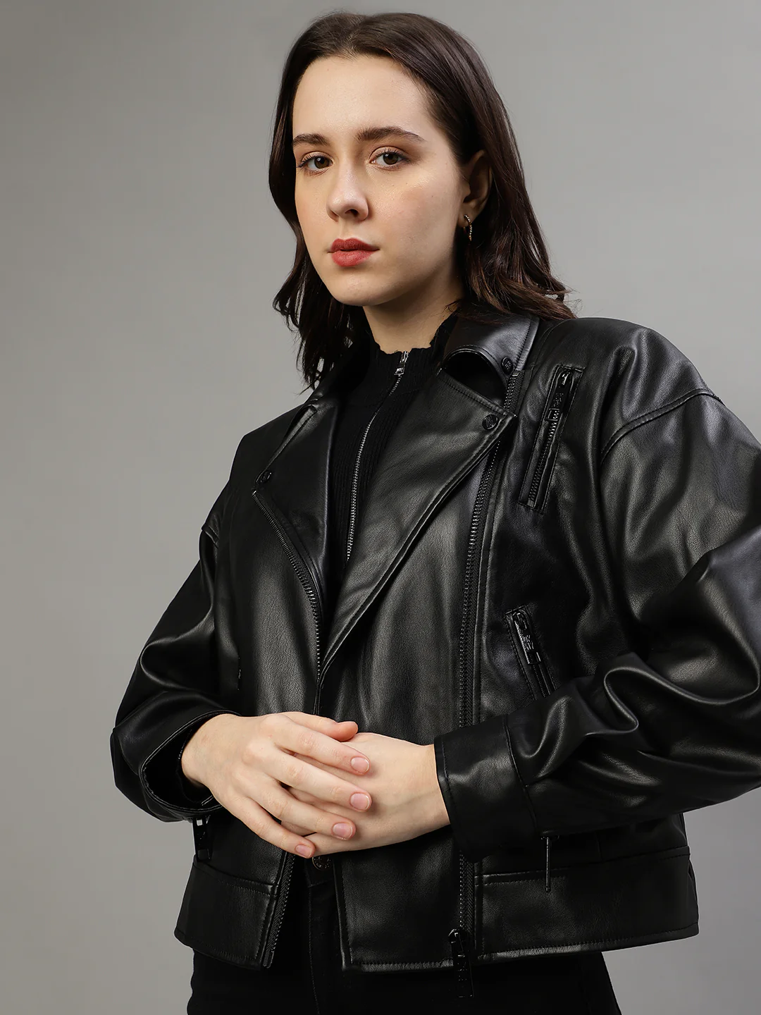 Dkny Women Solid Collar Neck Full Sleeves Jacket - Image 6