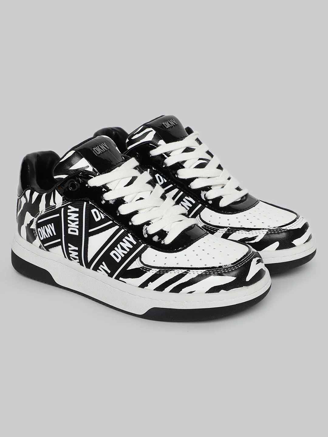 DKNY Women White & Black Sneakers - Image 8