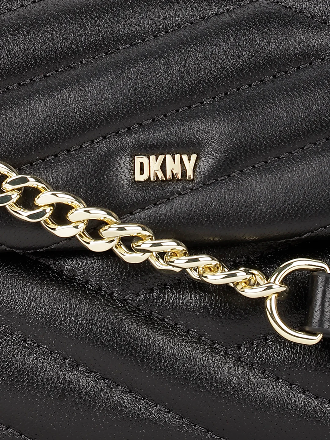 Dkny Women Black Solid Quilted Sling Bags - Image 5