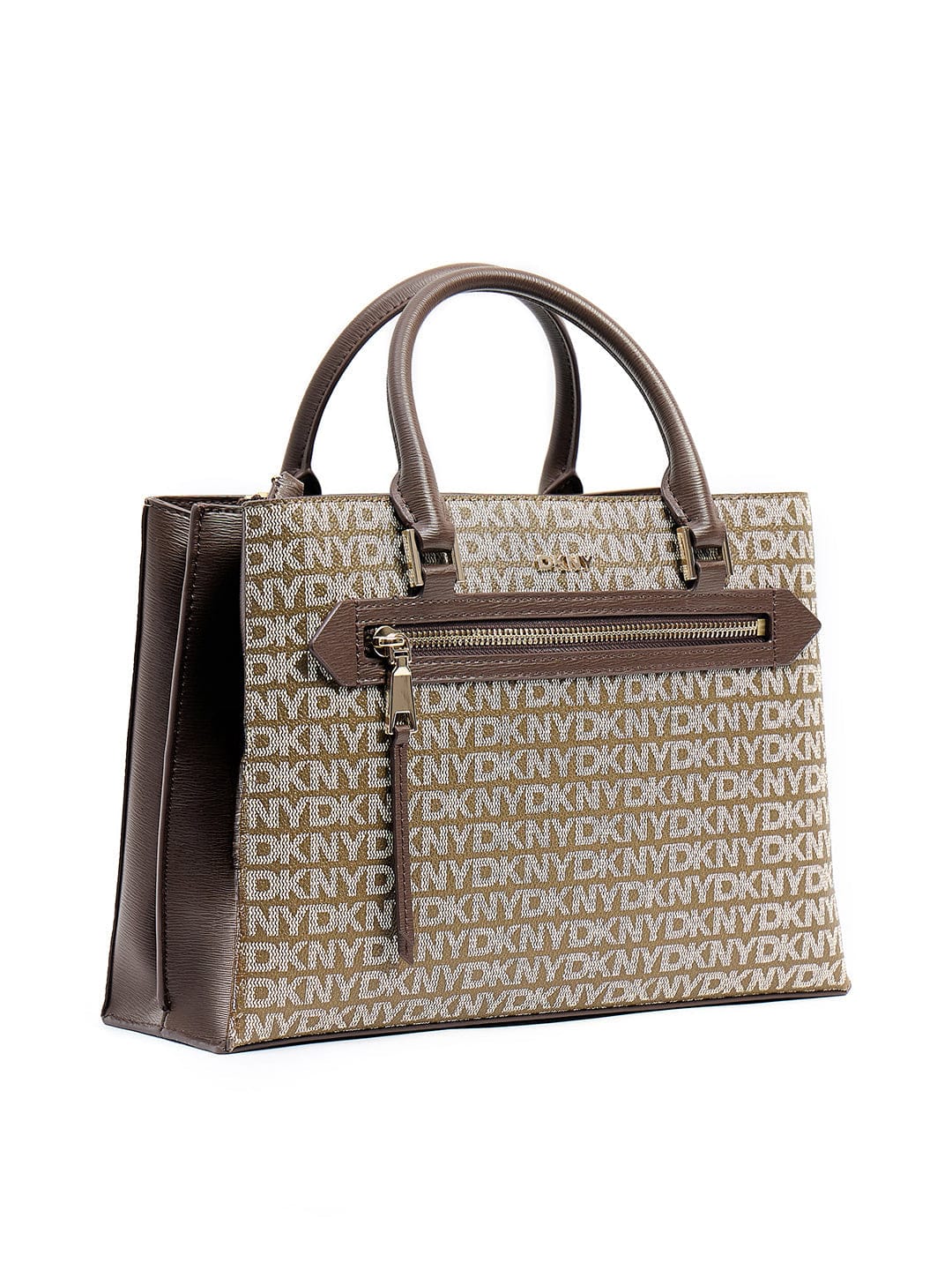 DKNY Women Brown Logo Satchel - Image 3