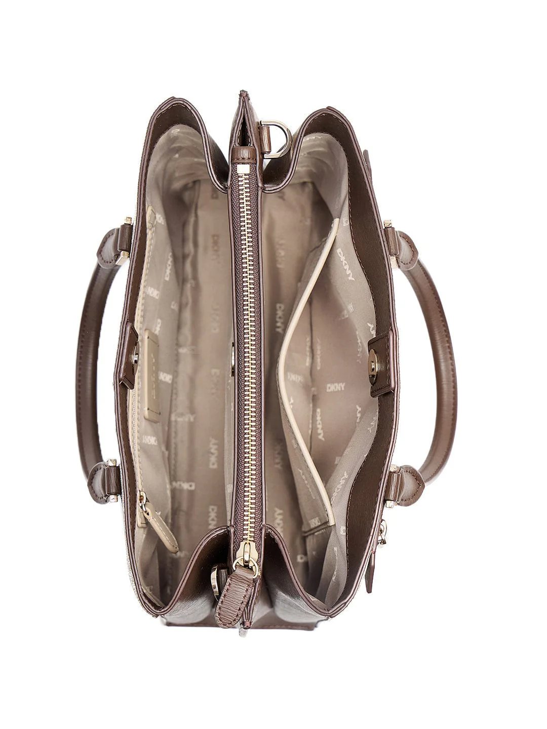 DKNY Women Brown Logo Satchel - Image 5