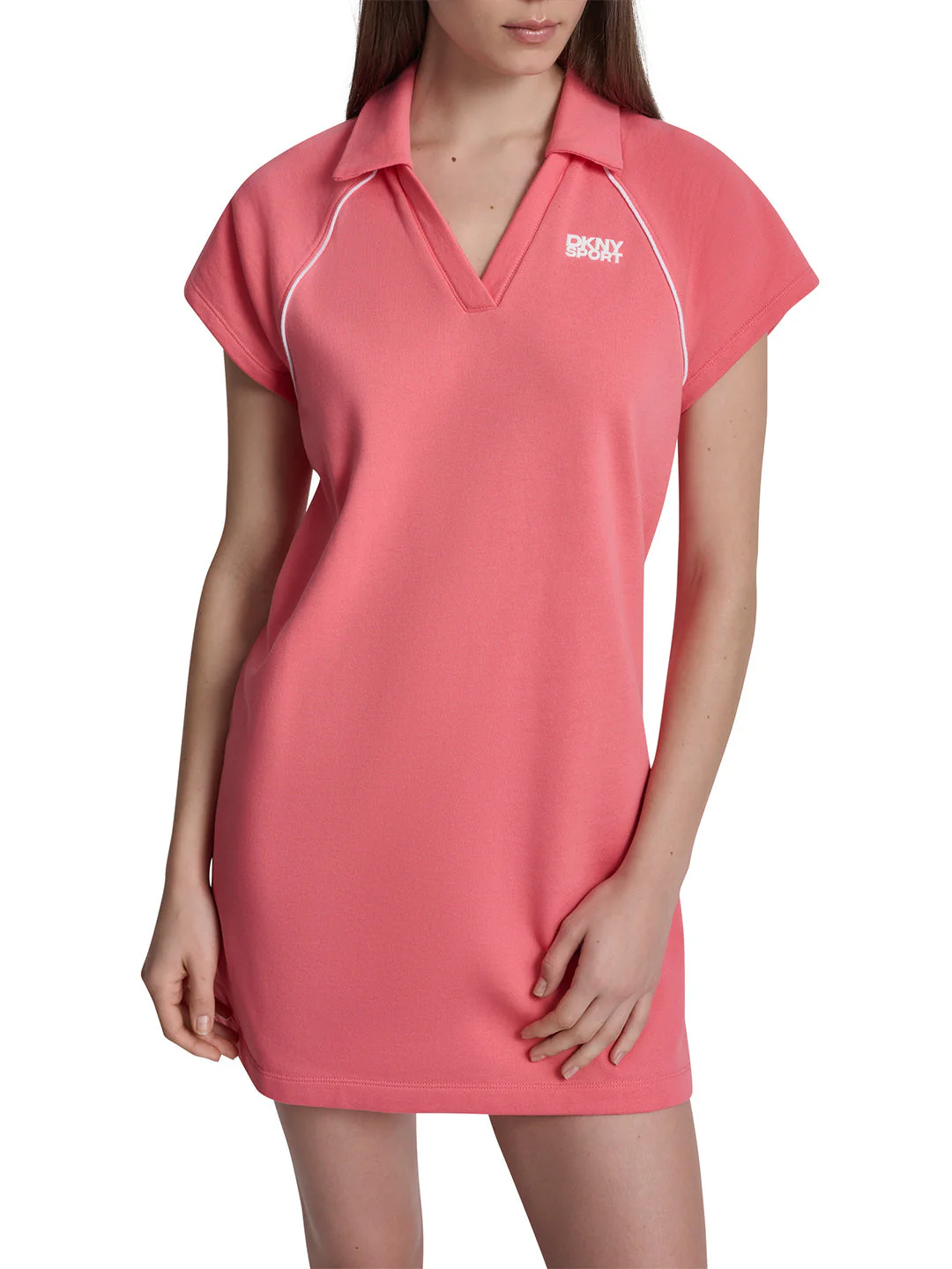 DKNY Women Peach Solid Slim Fit Dress