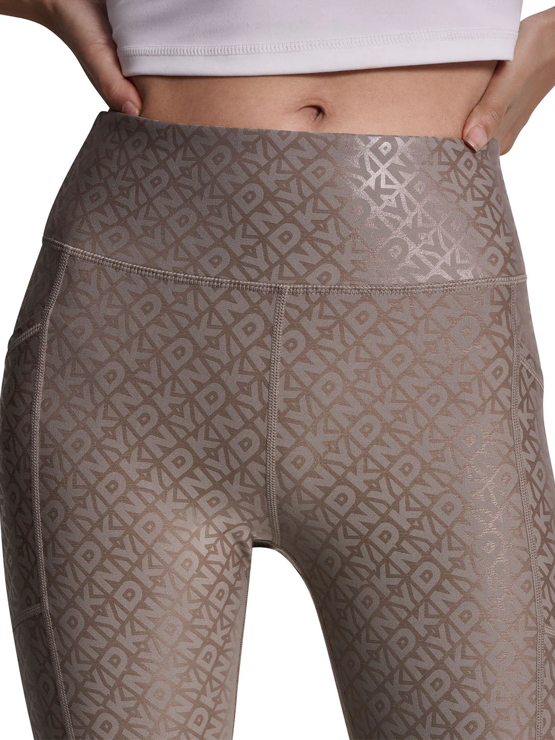 DKNY Women Brown Printed Skinny Fit Legging - Image 5