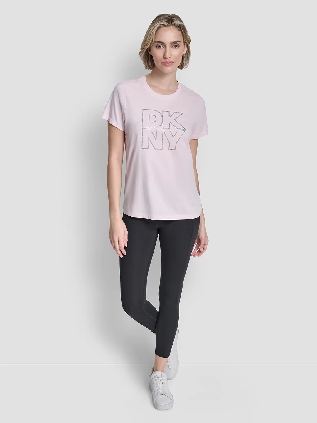 DKNY Women Pink Logo Print Regular Fit Pure Cotton T-Shirt - Image 3