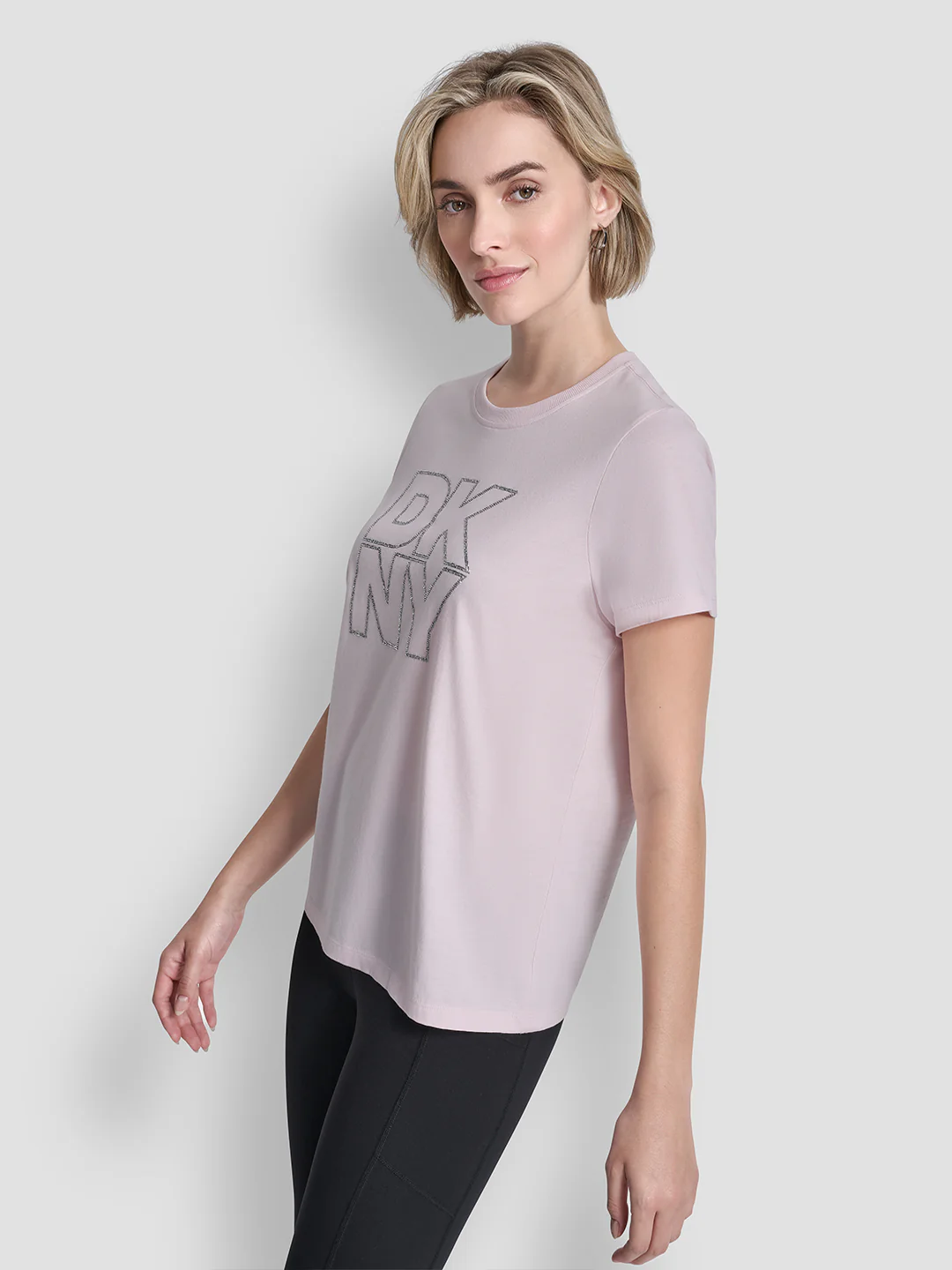 DKNY Women Pink Logo Print Regular Fit Pure Cotton T-Shirt - Image 6