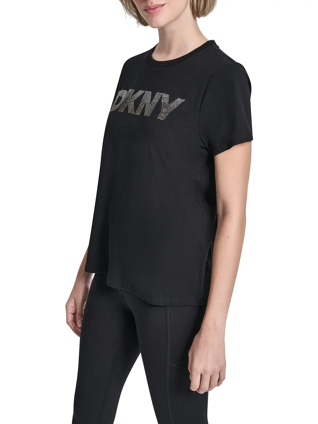 DKNY Women Black Printed Regular Fit Pure Cotton T-Shirt - Image 3